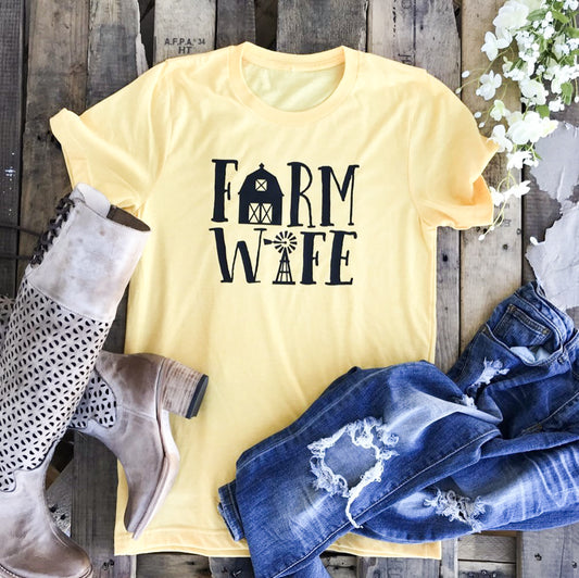 Farm Wife With Barn & Windmill Tee