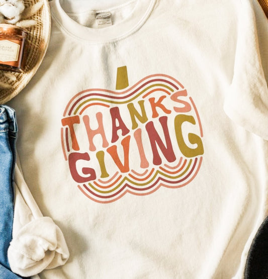 Thanksgiving In Pumpkin Crew Sweatshirt
