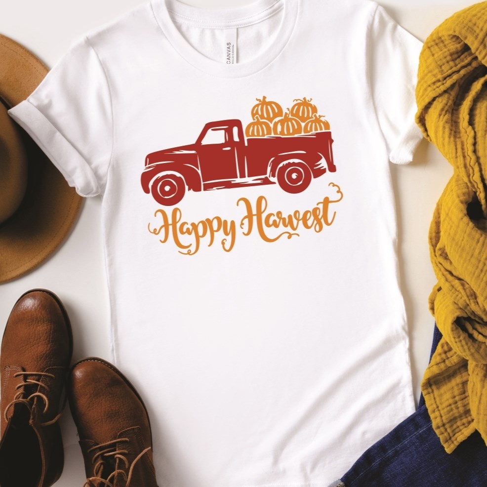 Happy Harvest Truck Of Pumpkins Tee