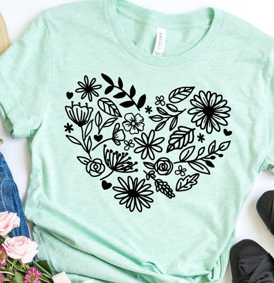 Floral Heart Tee