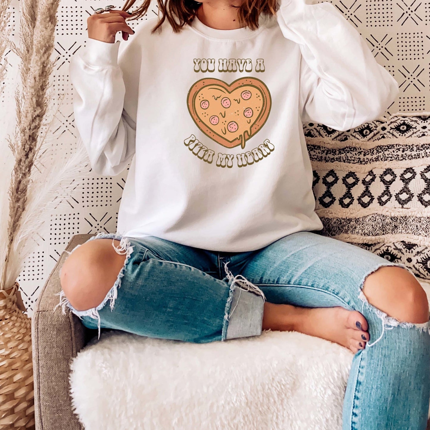 You Have A Pizza My Heart Crew Sweatshirt