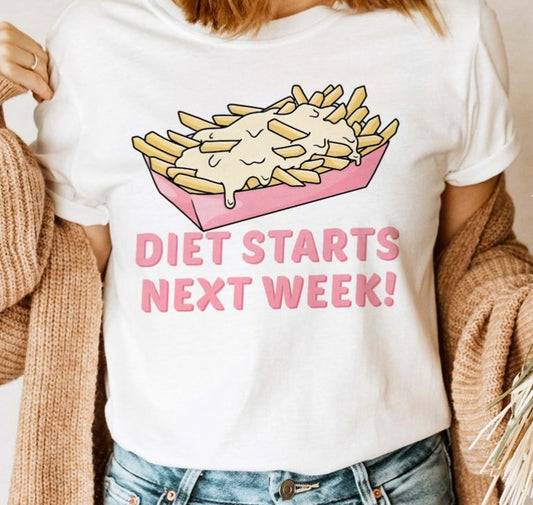 Diet Starts Next Week Cheesy Fries Tee