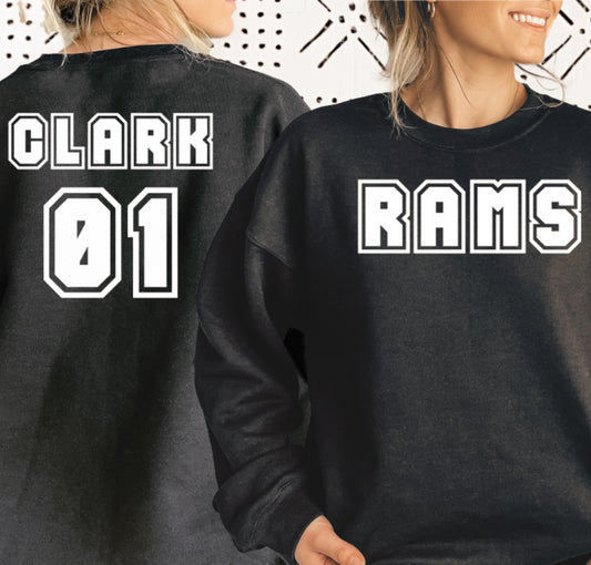 Personalized Front/Back Crew Sweatshirts