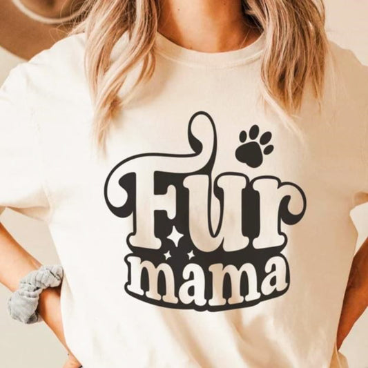 Retro Fur Mama T-Shirt or Crew Sweatshirt