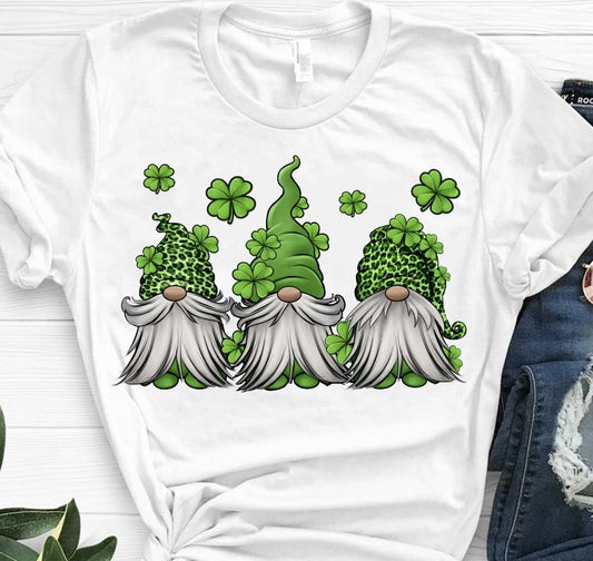 St. Patricks Gnomes With Clovers Tee