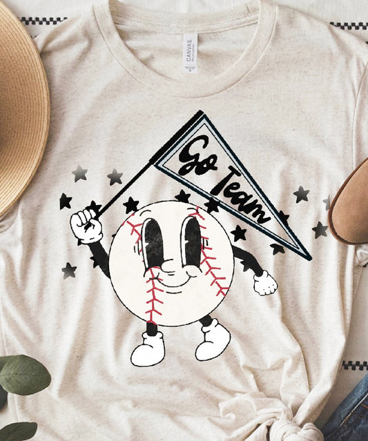 Baseball Go Team Retro Friends Tee