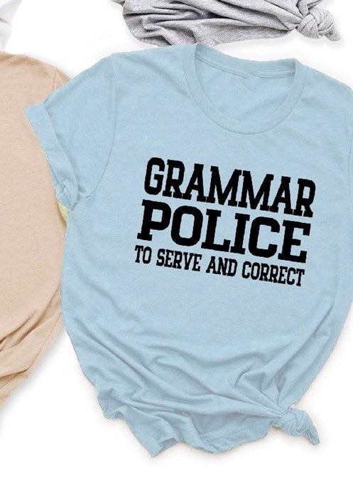 Grammar Police To Serve And Correct Tee