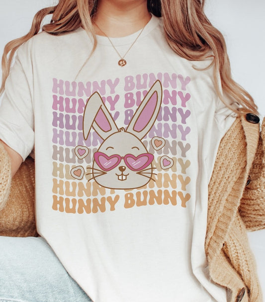 Hunny Bunny (Stacked) Bunny With Heart Glasses Tee