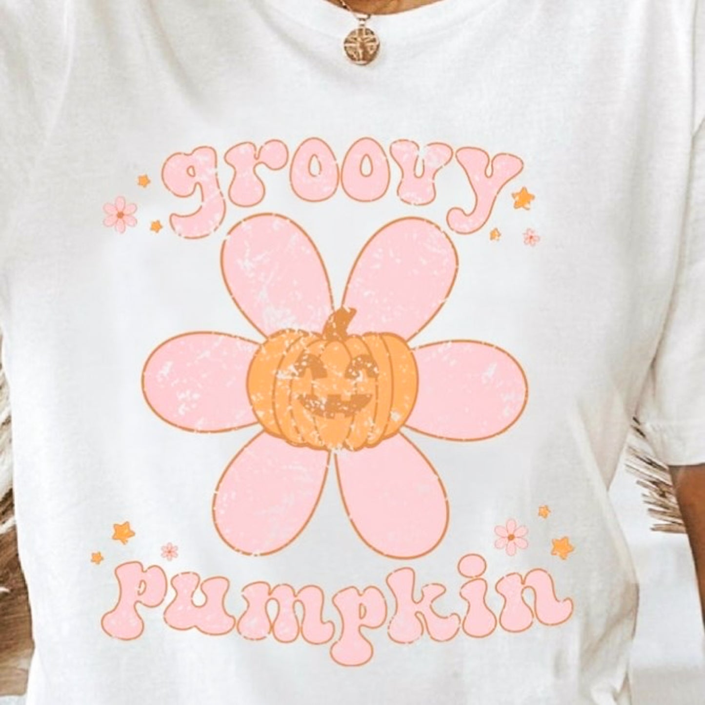 Groovy Pumpkin With Flower Tee