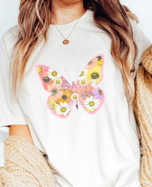 Floral Butterfly Tee