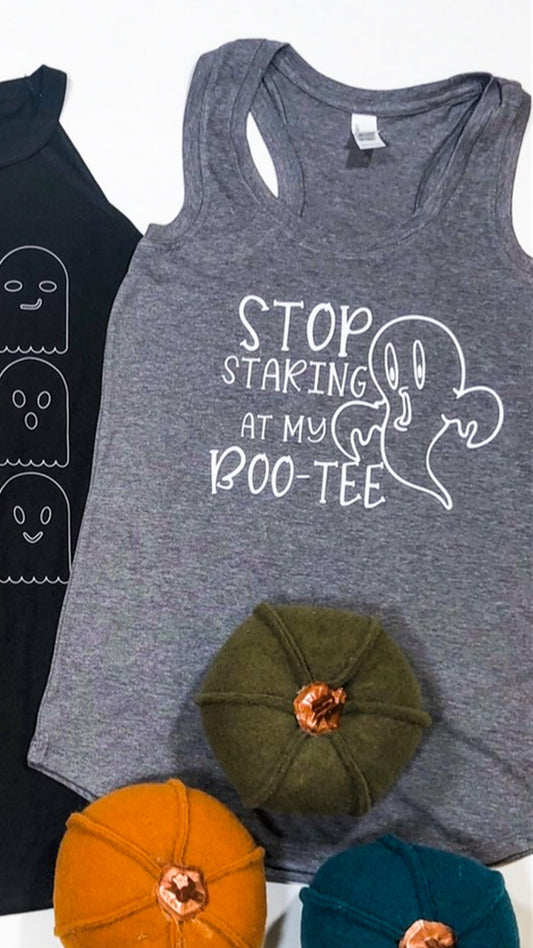 Stop Staring At My Boo-Tee Racerback Tank