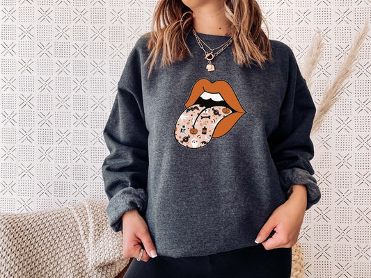 Halloween Things Lips Crew Sweatshirt