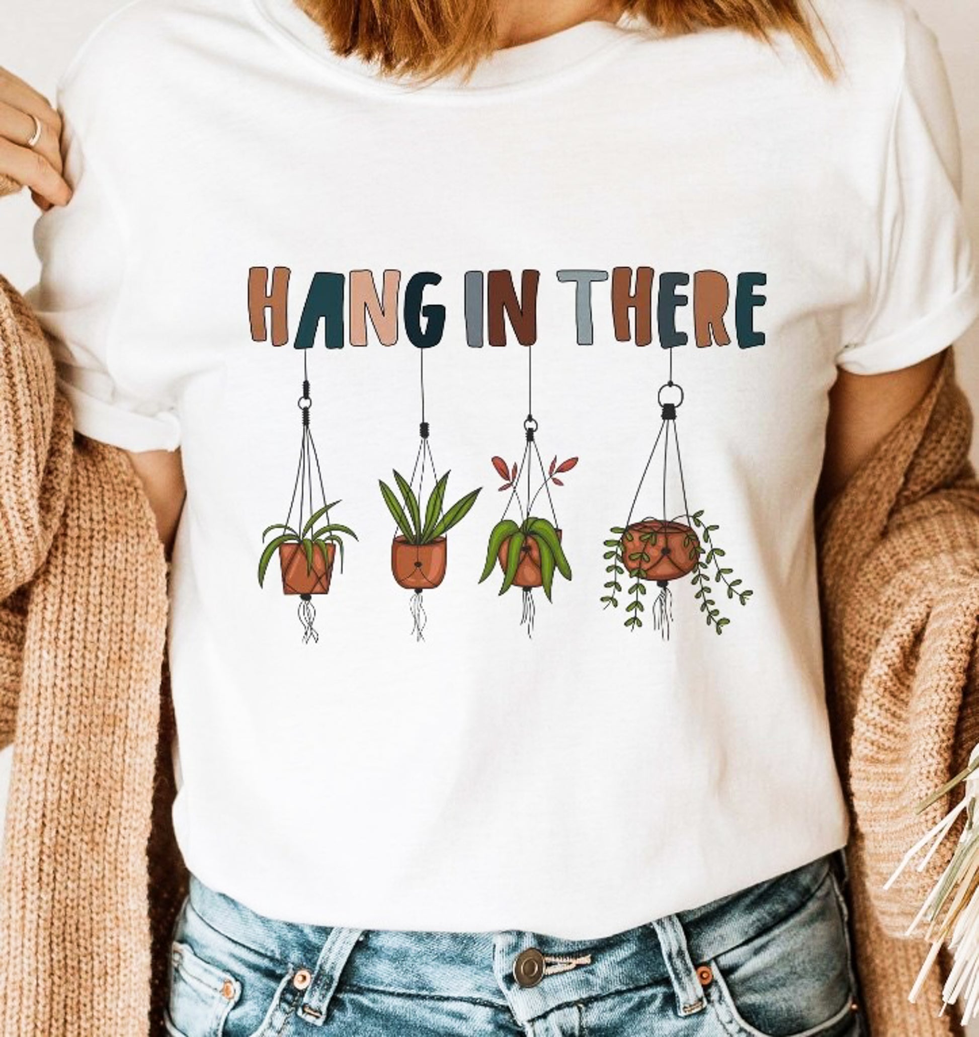 hang in there plant Hang In There Plant T-Shirt or Crew Sweatshirt – Elle & Emmy