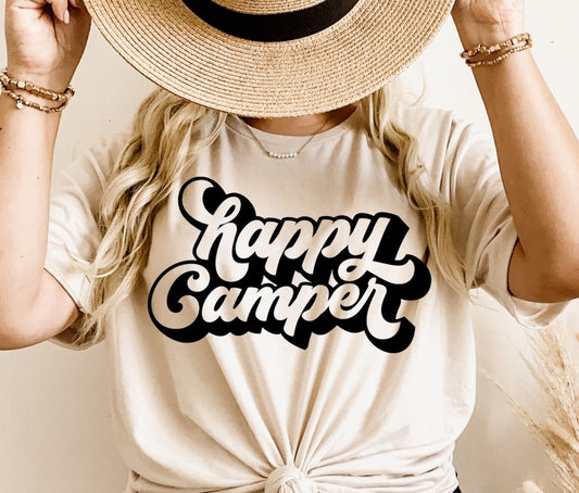 *Happy Camper Retro T-Shirt or Crew Sweatshirt