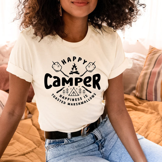 *Happy Camper Happiness Is Toasted Marshmallows T-Shirt or Crew Sweatshirt