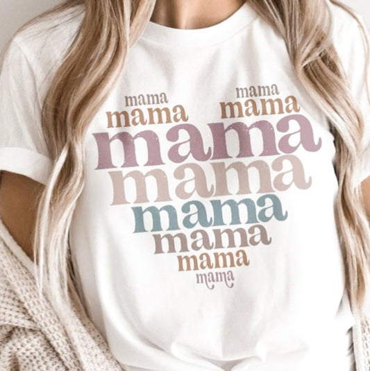 Mama Mama Mama In A Heart Shape T-Shirt or Crew Sweatshirt