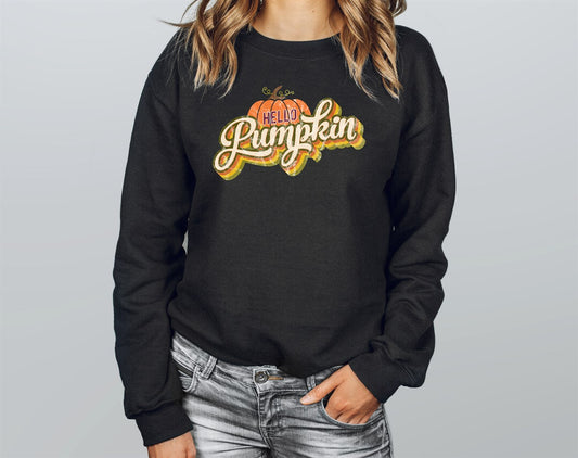 Hello Pumpkin Retro Crew Sweatshirt