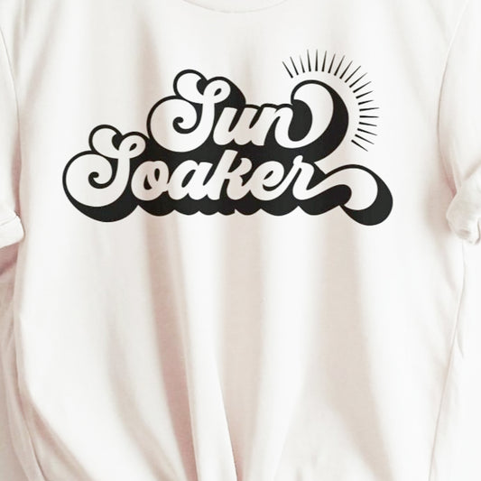 Retro Sun Soaker With Sun Rays T-Shirt or Crew Sweatshirt