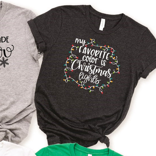 My Favorite Color Is Christmas Lights Tee