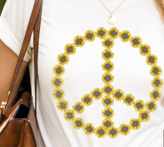 Sunflower Peace Sign Tee