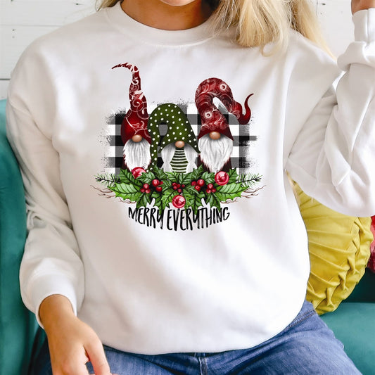 Merry Everything 3 Gnomes Crew Sweatshirt