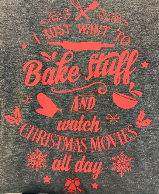 I Just Want To Bake Stuff And Watch Christmas Movies All Day Lightweight Hoodie