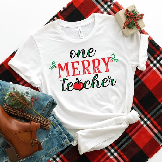 One Merry Teacher Tee
