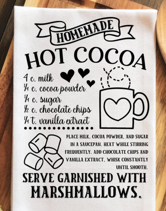 Hot Cocoa Kitchen Recipe Towel