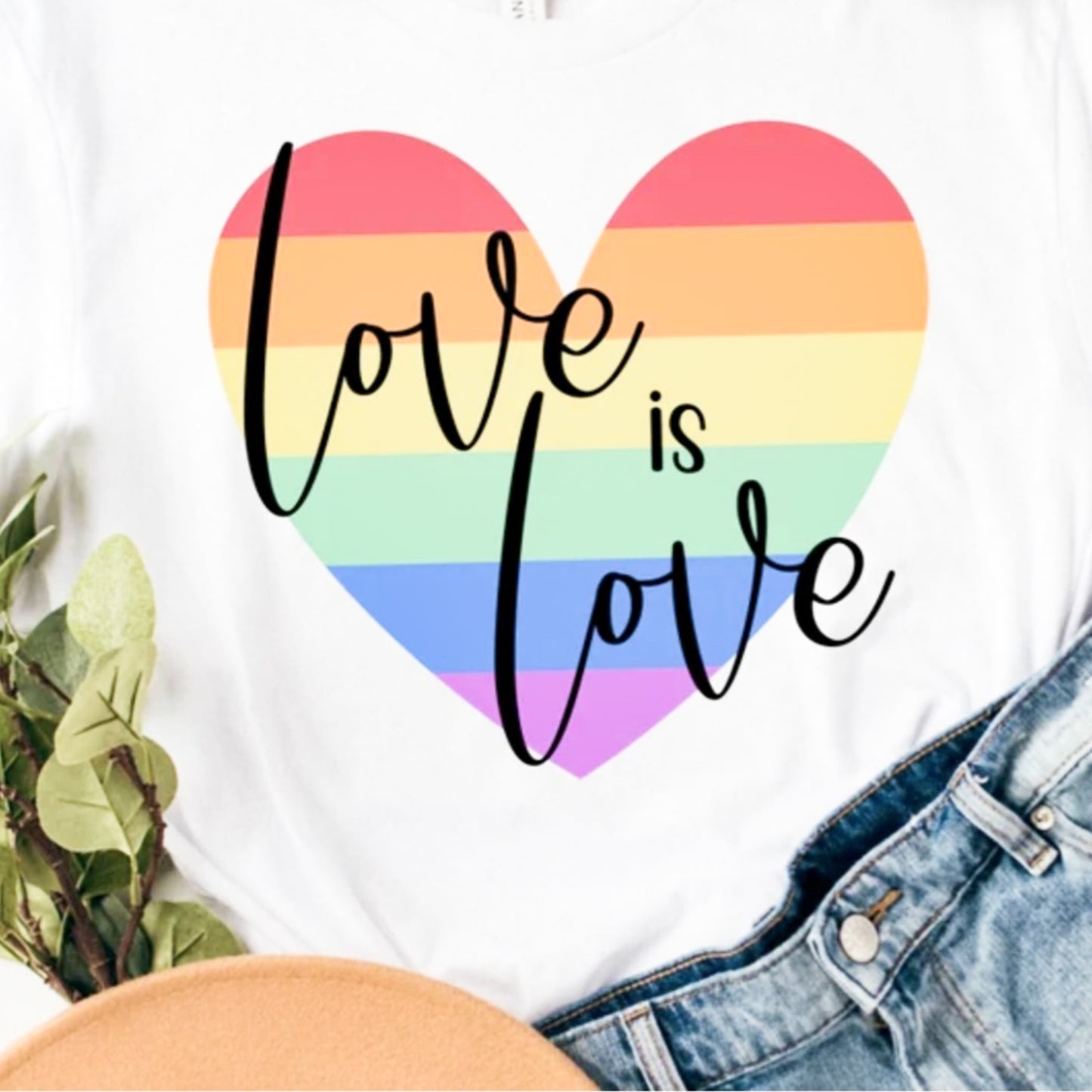 Love Is Love Rainbow Heart Tee