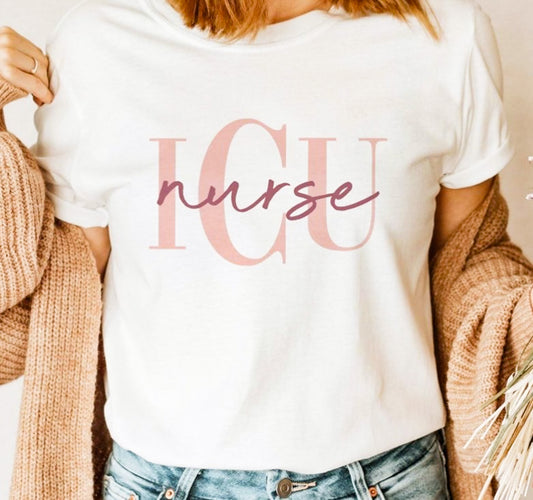 ICU Nurse With Script Tee