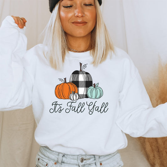 It's Fall Y'all With Pumpkins Crew Sweatshirt