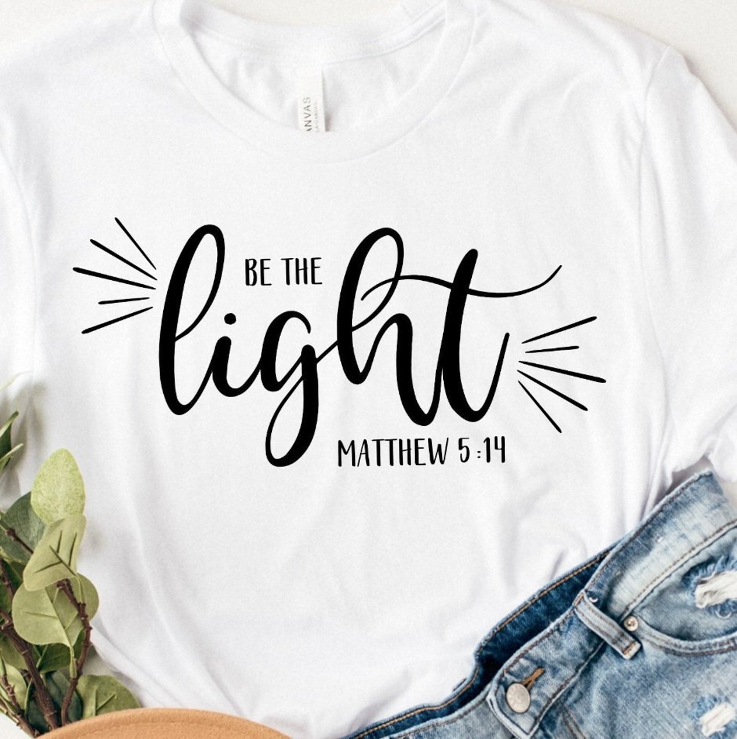 Be The Light Black Print Tee