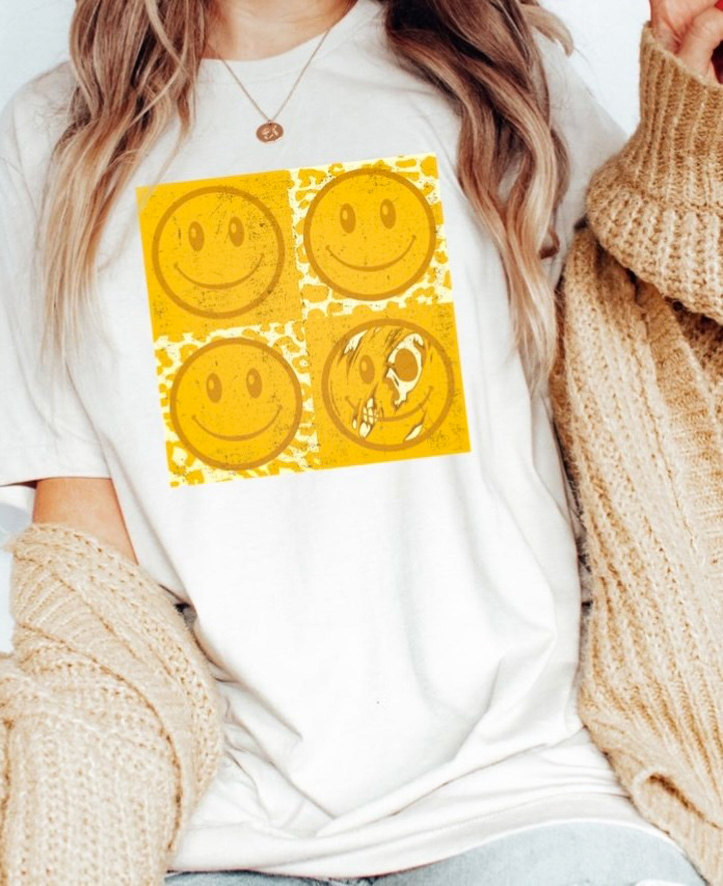 4 Smileys In Square Tee