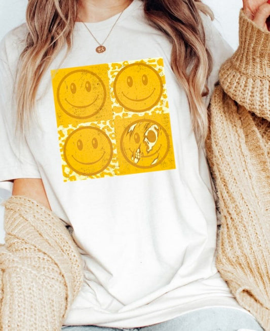 4 Smileys In Square Tee