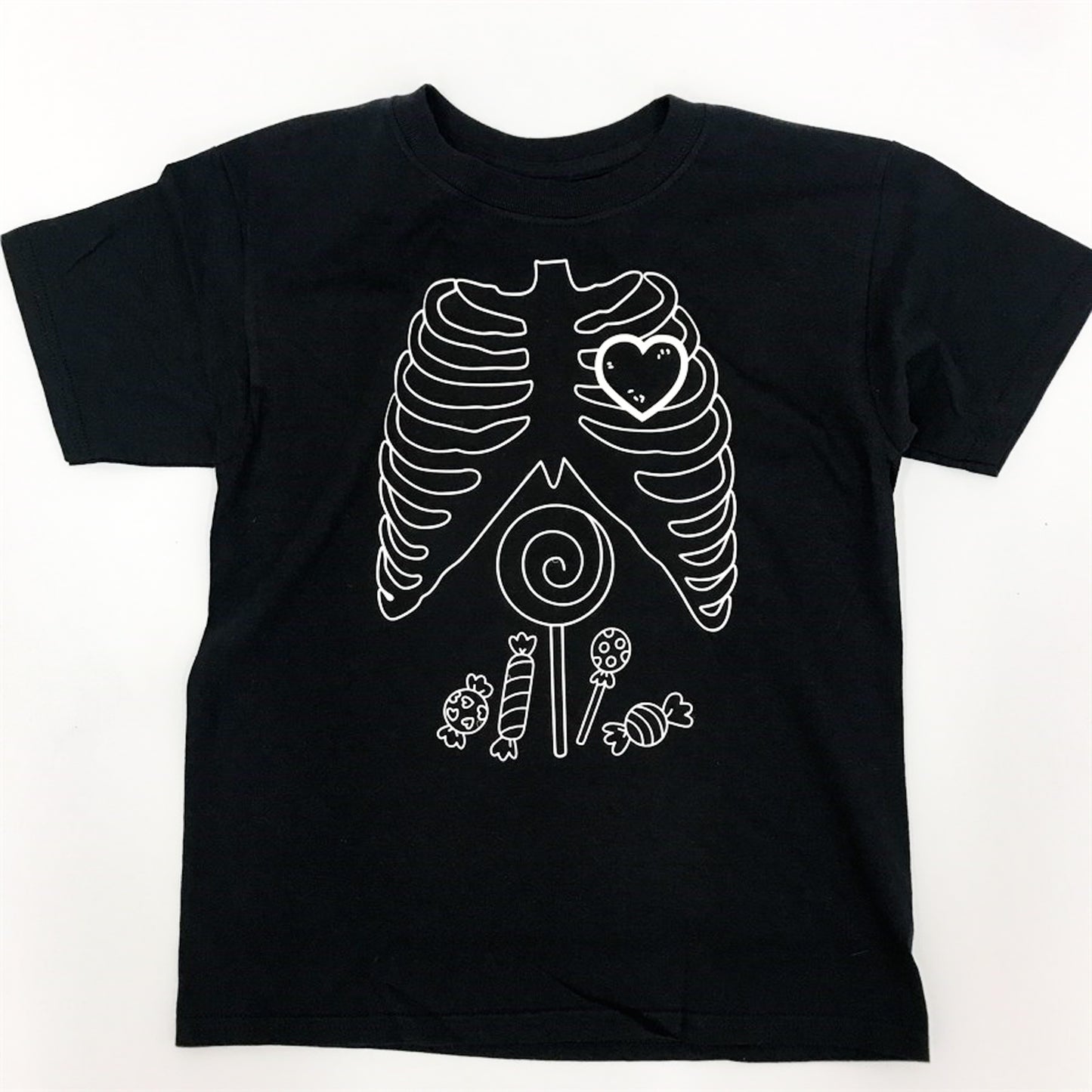 Skeleton With Candy Halloween Costume Tee