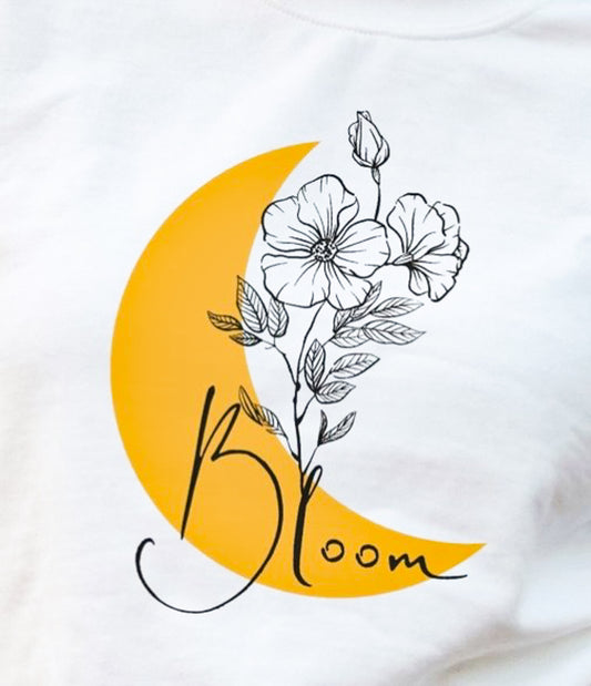 Bloom With Moon & Flowers Tee