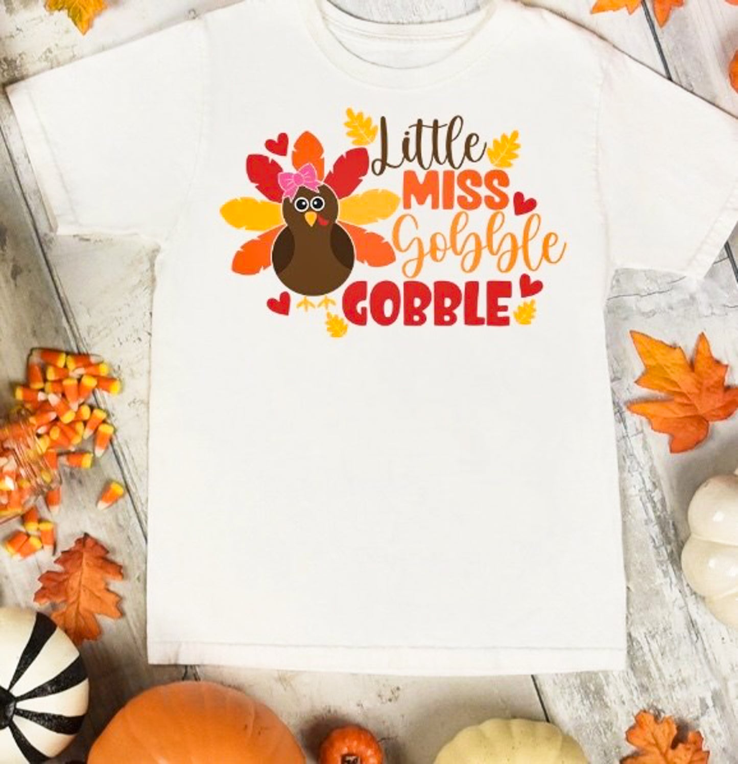 Little Miss Gobble Gobble Turkey Tee