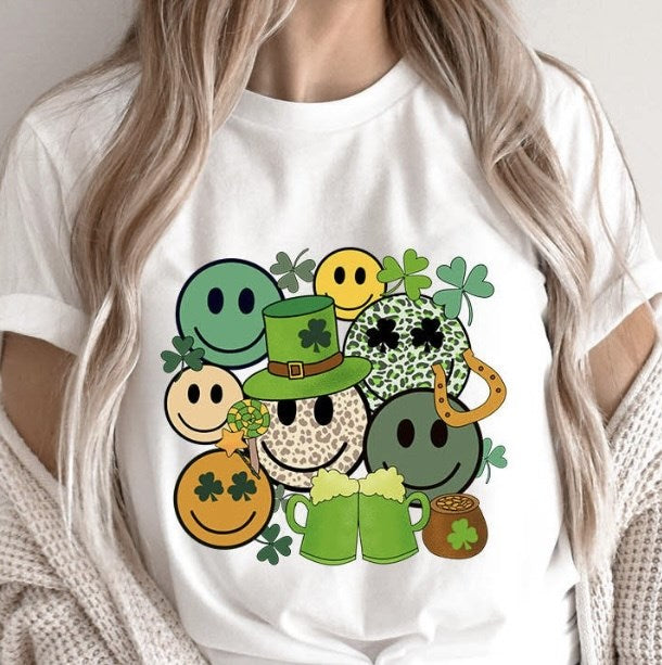 St. Patrick's Smiley Faces Tee