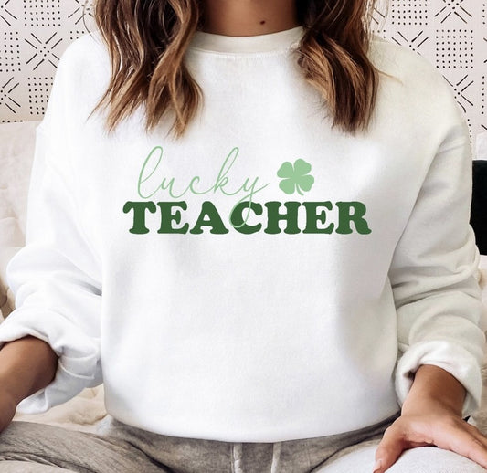 Lucky Teacher Crew Sweatshirt