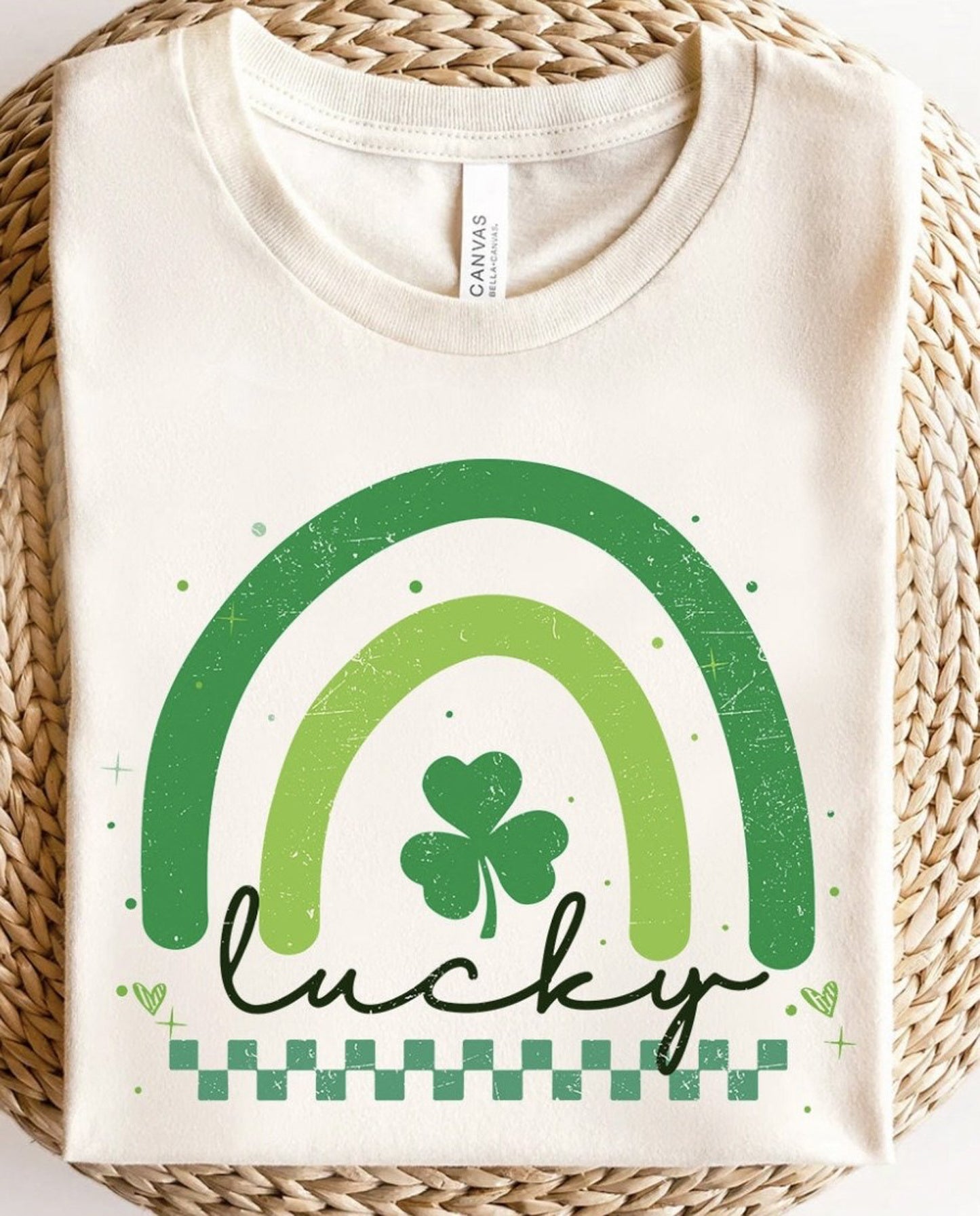 Lucky With Clover & Rainbow Tee