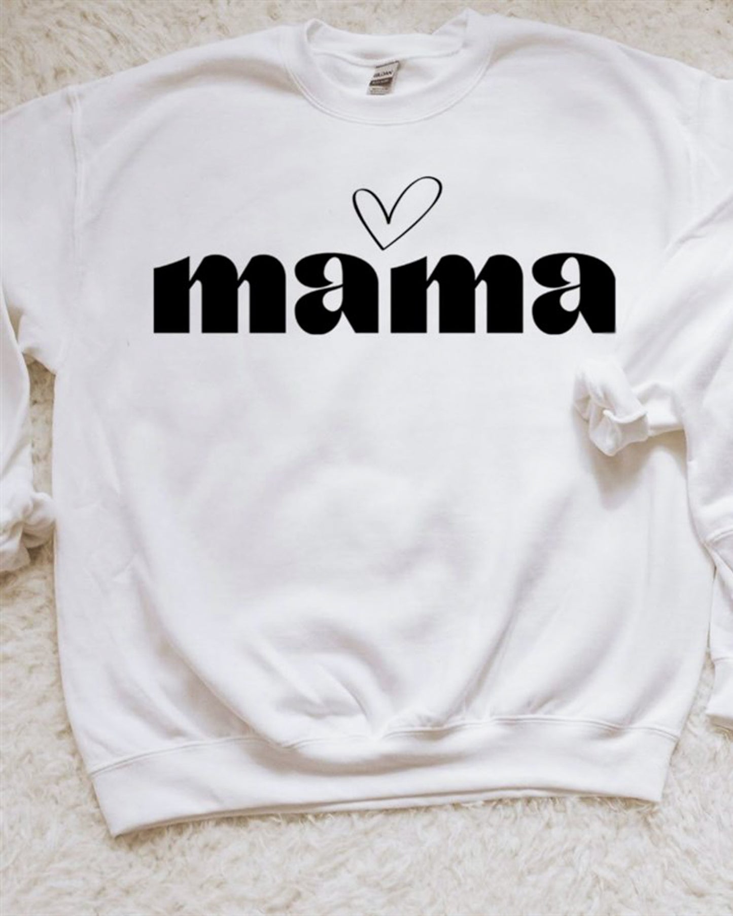 Retro Mama With Heart T-Shirt or Crew Sweatshirt