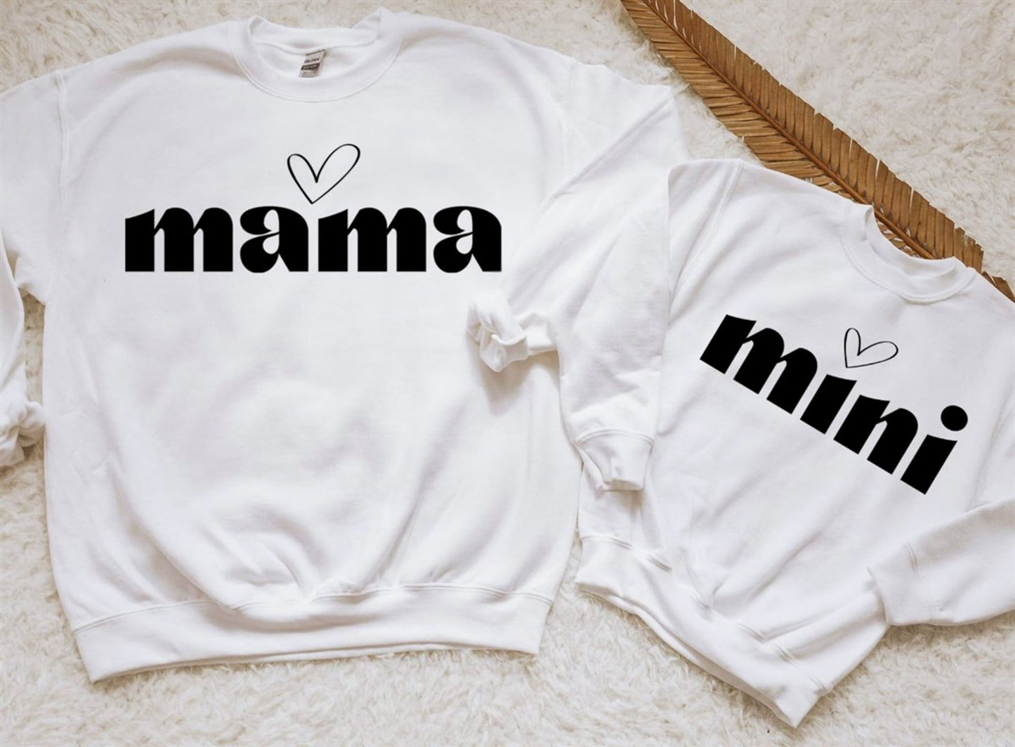 Retro Mama With Heart T-Shirt or Crew Sweatshirt