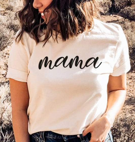 Cursive Mama T-Shirt or Crew Sweatshirt