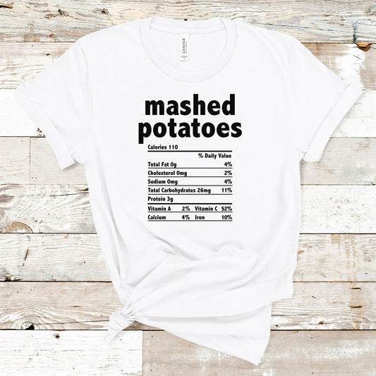 Mashed Potatoes Nutrition Facts Tee