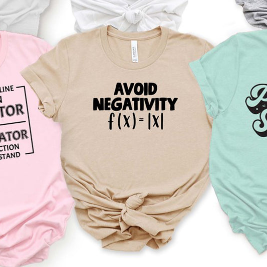 Avoid Negativity Math Equation Tee