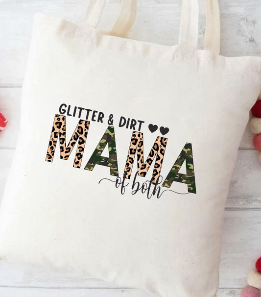 Glitter & Dirt Mama Of Both Canvas Tote Bag