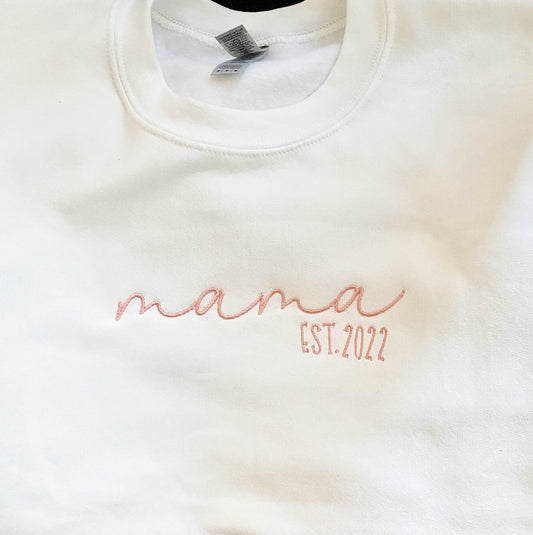 Personalized Mom Embroidered Crews