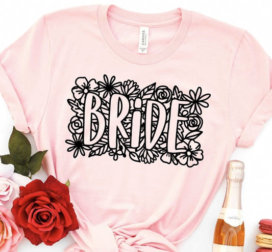 Bride With Floral Background Tee