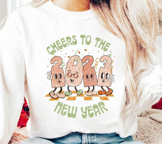 Cheers To The New Year 2023 Crew Sweatshirt