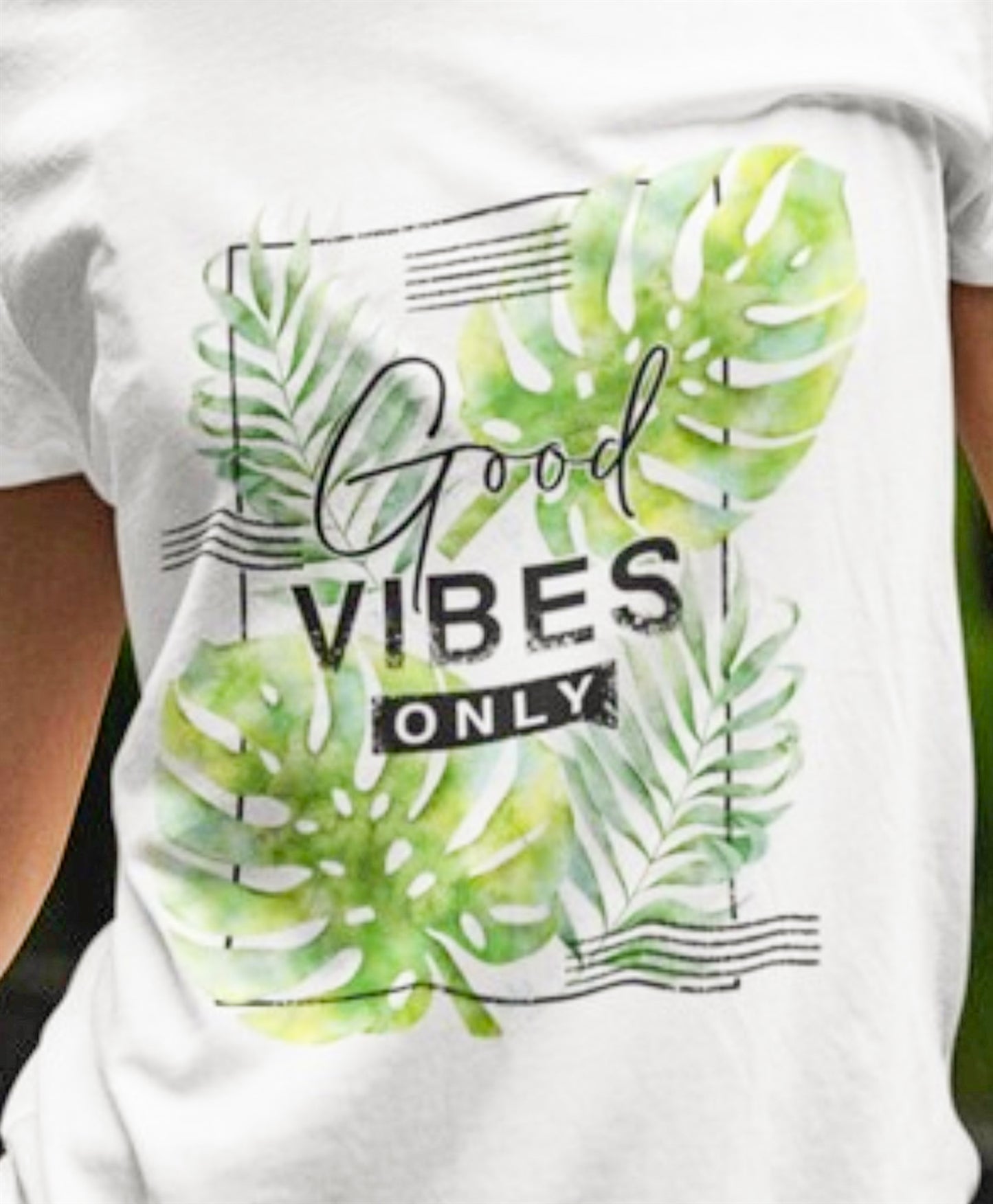 Good Vibes Only With Palm Leaves Tee